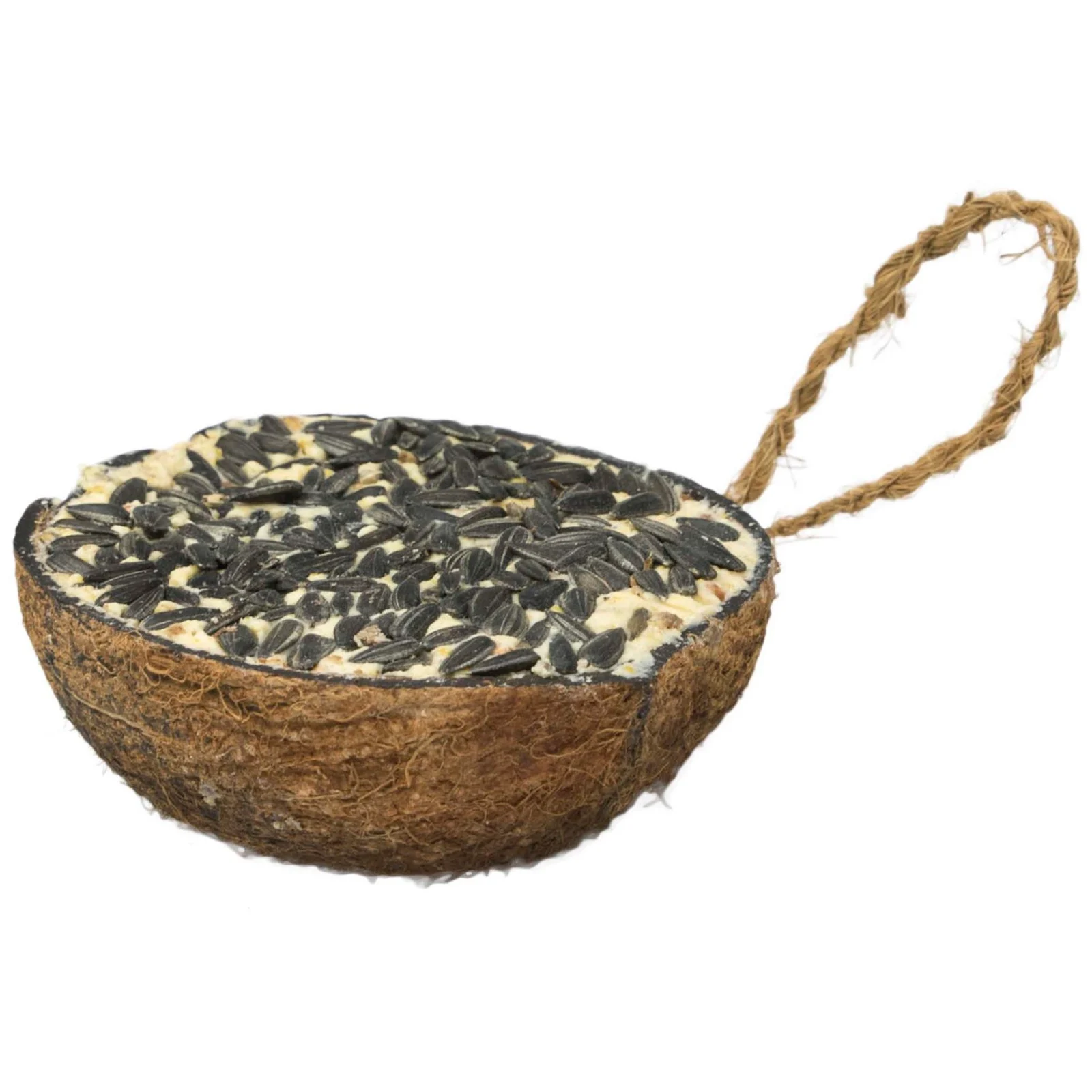 A&E Cage Garden & Fun Half Coconut with Suet & Black Oil Brown & White