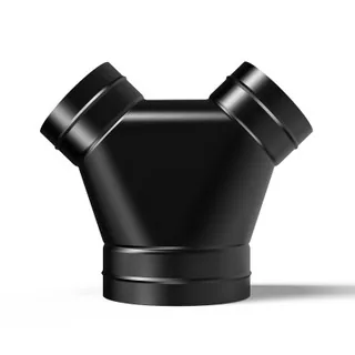 3-Way Steel Duct Splitter 6" to 4"
