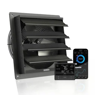 AIRLIFT T12, Shutter Exhaust Fan 12" with Temperature Humidity Controller