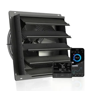AIRLIFT T16, Shutter Exhaust Fan 16" with Temperature Humidity Controller