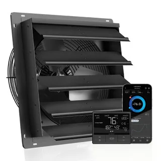 AIRLIFT T20, Shutter Exhaust Fan 20" with Temperature Humidity Controller