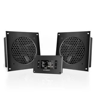 AIRPLATE T8, Quiet Cabinet Cooling Fan Dual 6" with Temperature Controller