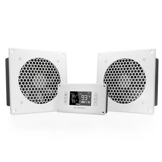 AIRPLATE T8 White, Quiet Cabinet Cooling Fan Dual 6" with Temperature Controller