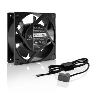 AXIAL 1238W, 120V AC High Speed Muffin Fan with Wire-Leads Adapter, 120mm x 38mm