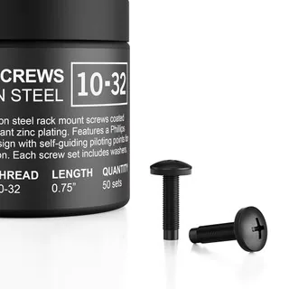 AC Infinity Carbon Steel Rack Screws, 10-32 Thread (50-Piece Set)