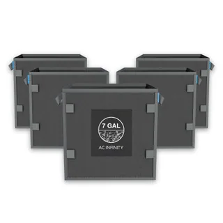 Heavy Duty Reusable Square Fabric Pots, 7 Gallon, 5-Pack