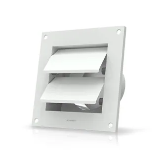 Wall Mount Duct Shutter 4" White Steel