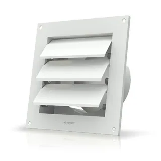 Wall Mount Duct Shutter 6" White Steel