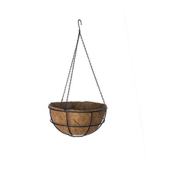 AGW 14" Hanging Basket with Liner Matte Black