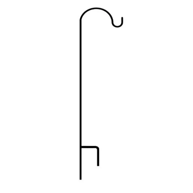 AGW 5/8" Heavy Duty 90" Tall Single Shepherd Hook Black - Image 2