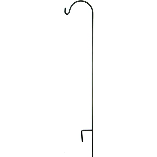 AGW 90"x12" Tall Single Shepherd Hook Black