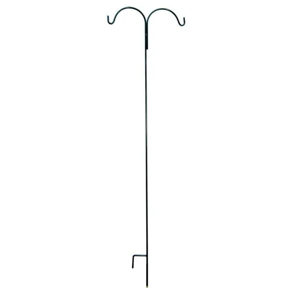 AGW 90"x24" Tall Double Shepherd Hook Black