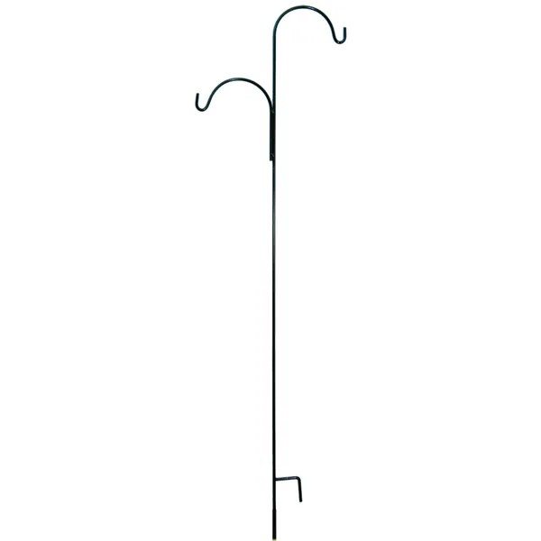 AGW 90"x24" Tall Offset Double Shepherd Hook Black