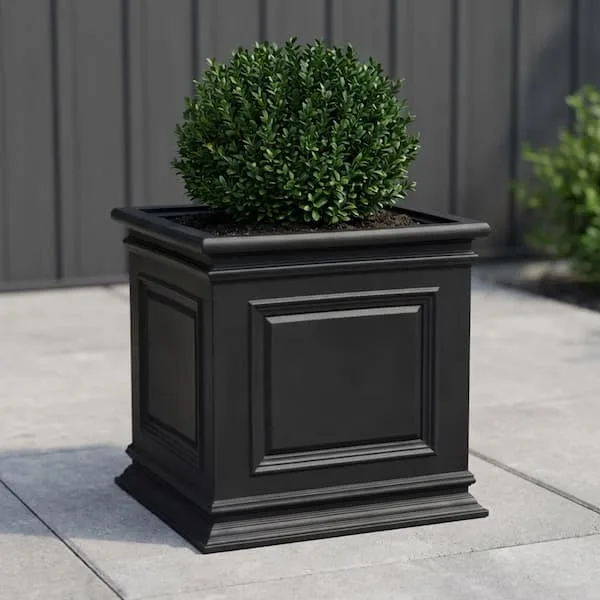 Algreen 20" Covington Self Water Planter Black - Image 2