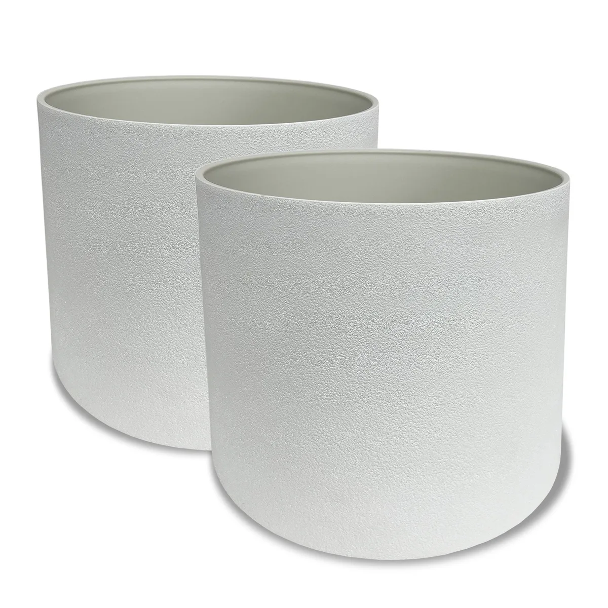 Algreen Acerra 13"x11.5" Cylinder Planter White - Image 2