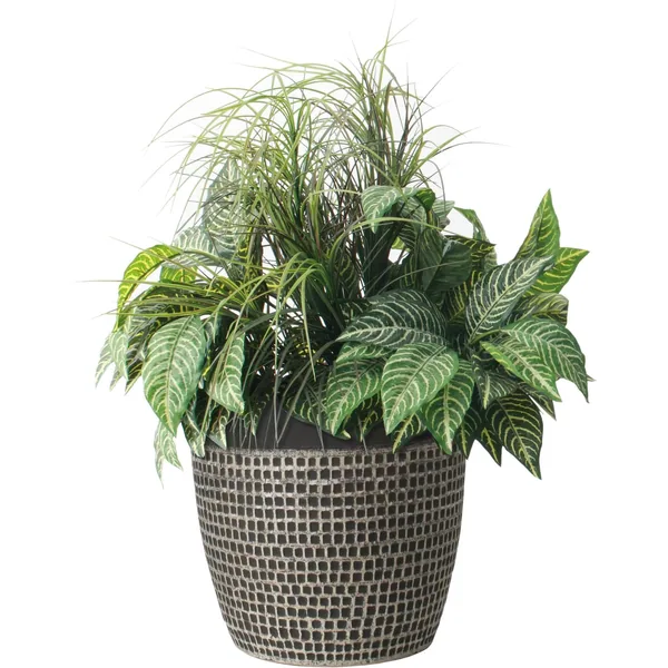 Algreen Acerra 16"x14" Mosaic Planter Brown