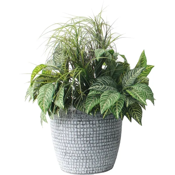 Algreen Acerra 16"x14" Mosaic Planter Concrete