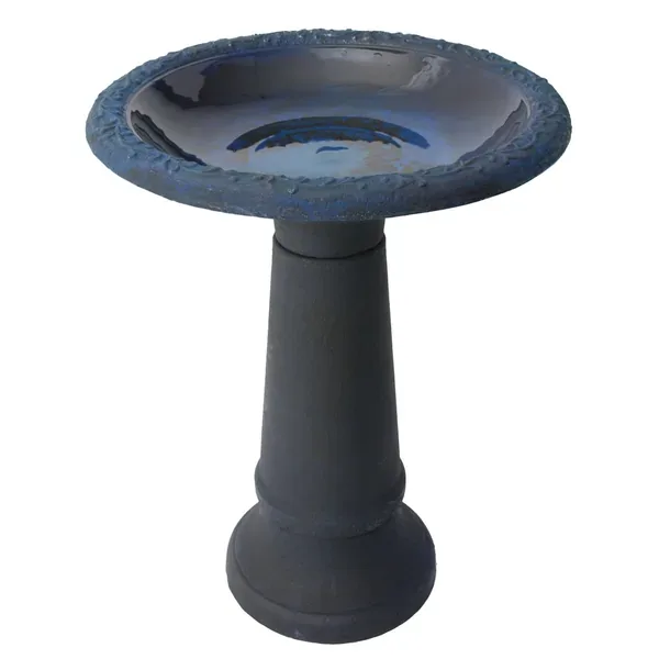 Algreen Acerra 20" Stone Composite Birdbath Blue - Image 2