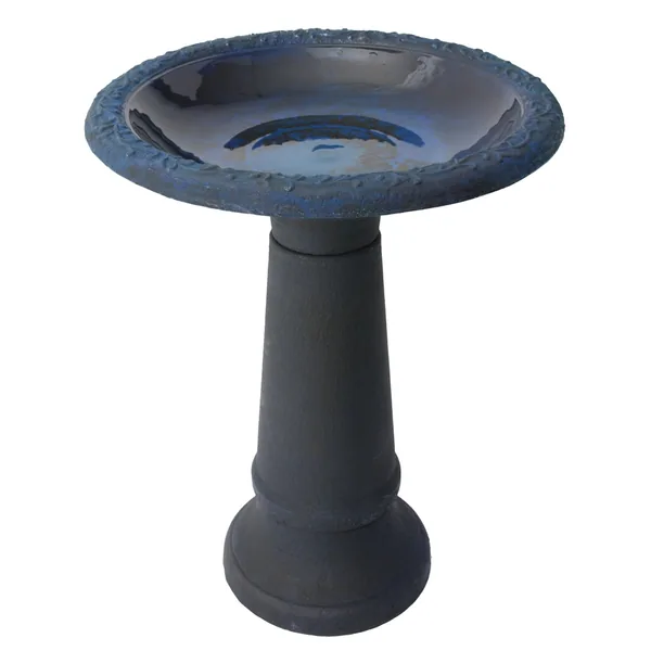 Algreen Acerra 20" Stone Composite Birdbath Blue