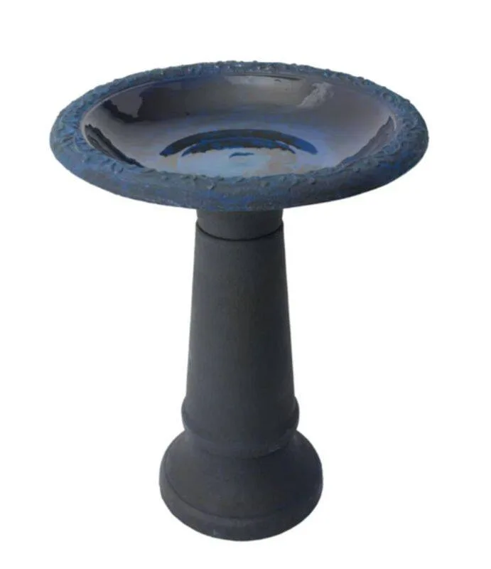 Algreen Acerra 20" Stone Composite Birdbath Gray - Image 2