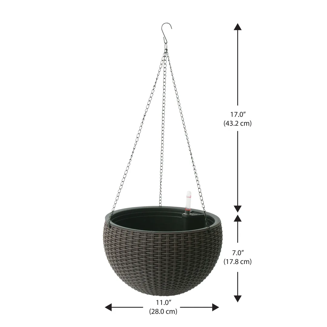 Algreen Modena Rattan Hanging Basket Mocha - Image 2