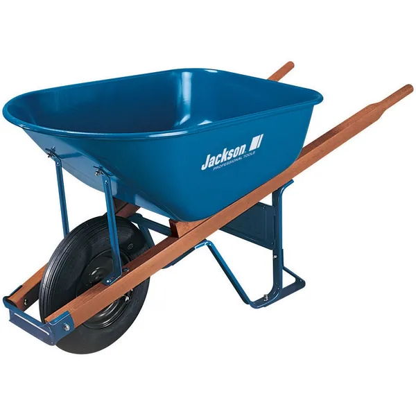 Ames 6cf Jackson Contractor Steel Wheelbarrow Blue