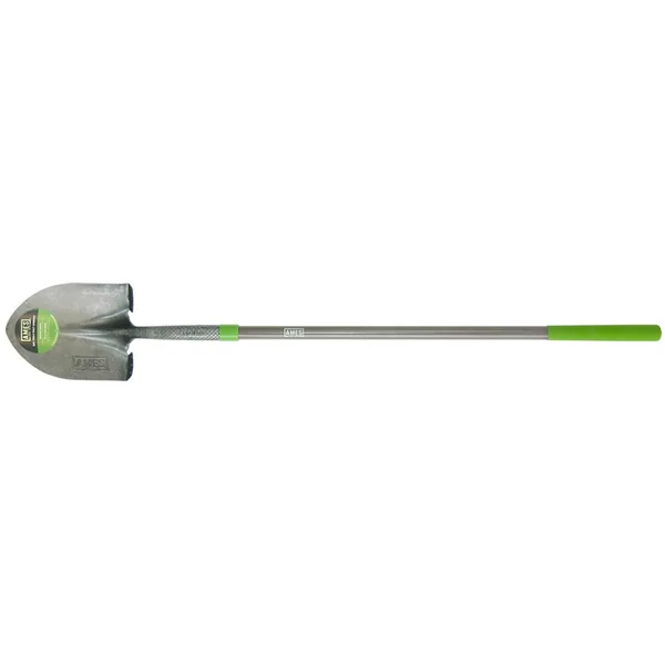 Ames Digging Shovel Long Handle Round Point Fiberglass Handle 15Yr