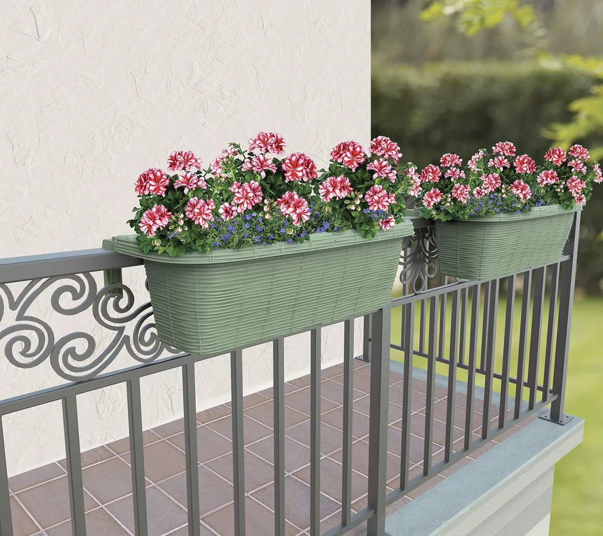 Apollo 24" Rattan Adjustable Rail Planter Grey - Image 2
