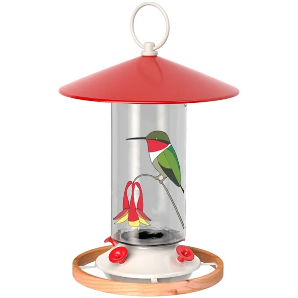 Audubon Limited Edition Eggpicnic Audubon Hummingbird Feeder with Faux Wood Round Perch