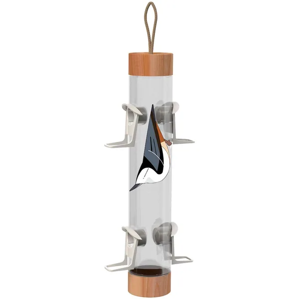 Audubon Limited Edition Eggpicnic Audubon Mixed Seed Tube Feeder with Faux Wood Trim