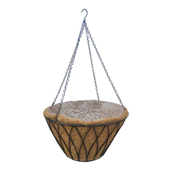 Austram 24" Lotus Hanging Basket Black with Chain