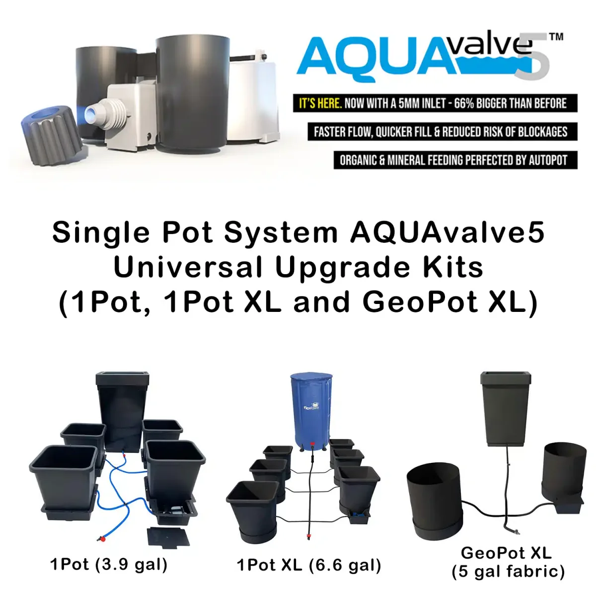 Single Pot System Aquavalve5 Upgrade Kits (1Pot, 1Pot XL, GeoPot) - Image 2