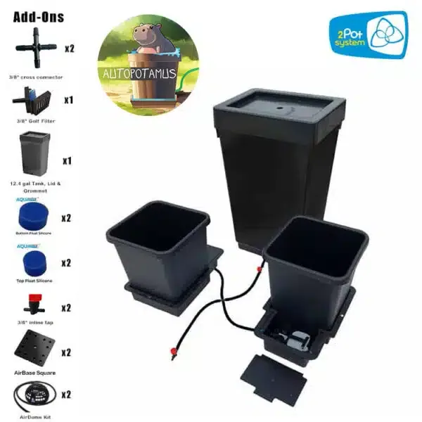 Autopotamus 3′ x 3′ Tent Bundle – 2 Pot System (2.2 or 3.9 gal pots)