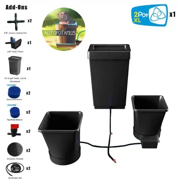 Autopotamus 3′ x 3′ Tent Bundle – 2 Pot XL System (6.6 gal pots)