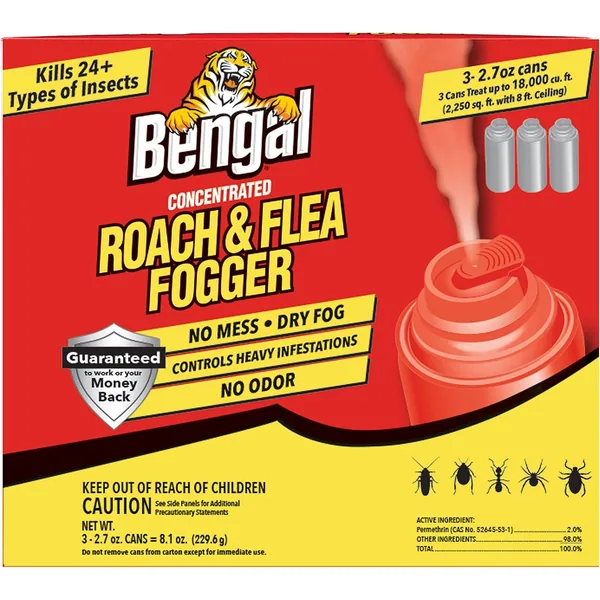 Bengal 3pk 2.7oz Roach Flea Fogger