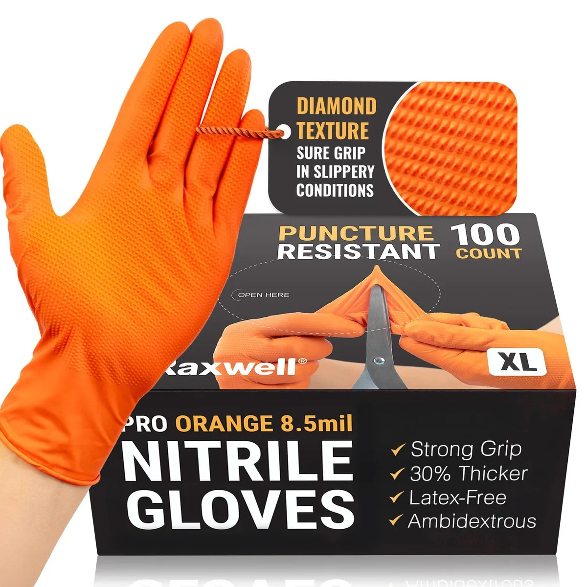 BGC Glove Gardware 13G Orange Double Nitrile S - Image 2