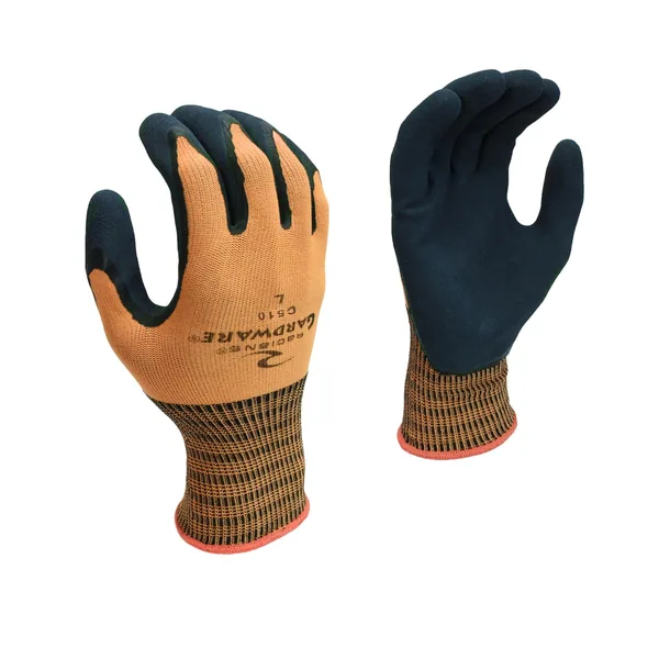 BGC Glove Gardware 13G Orange Double Nitrile S