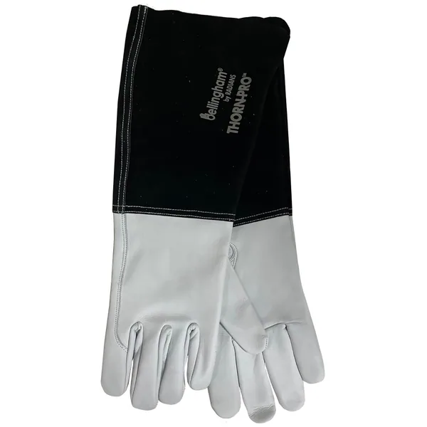 BGC ThornPro Goatskin Gauntlet Glove White w/ Black Cuff