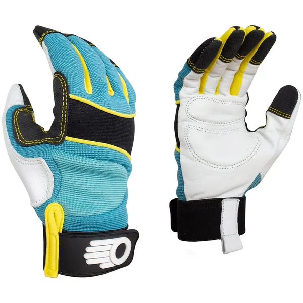 BGC Womens Performance Glove Small Blue/Teal/White/Yellow