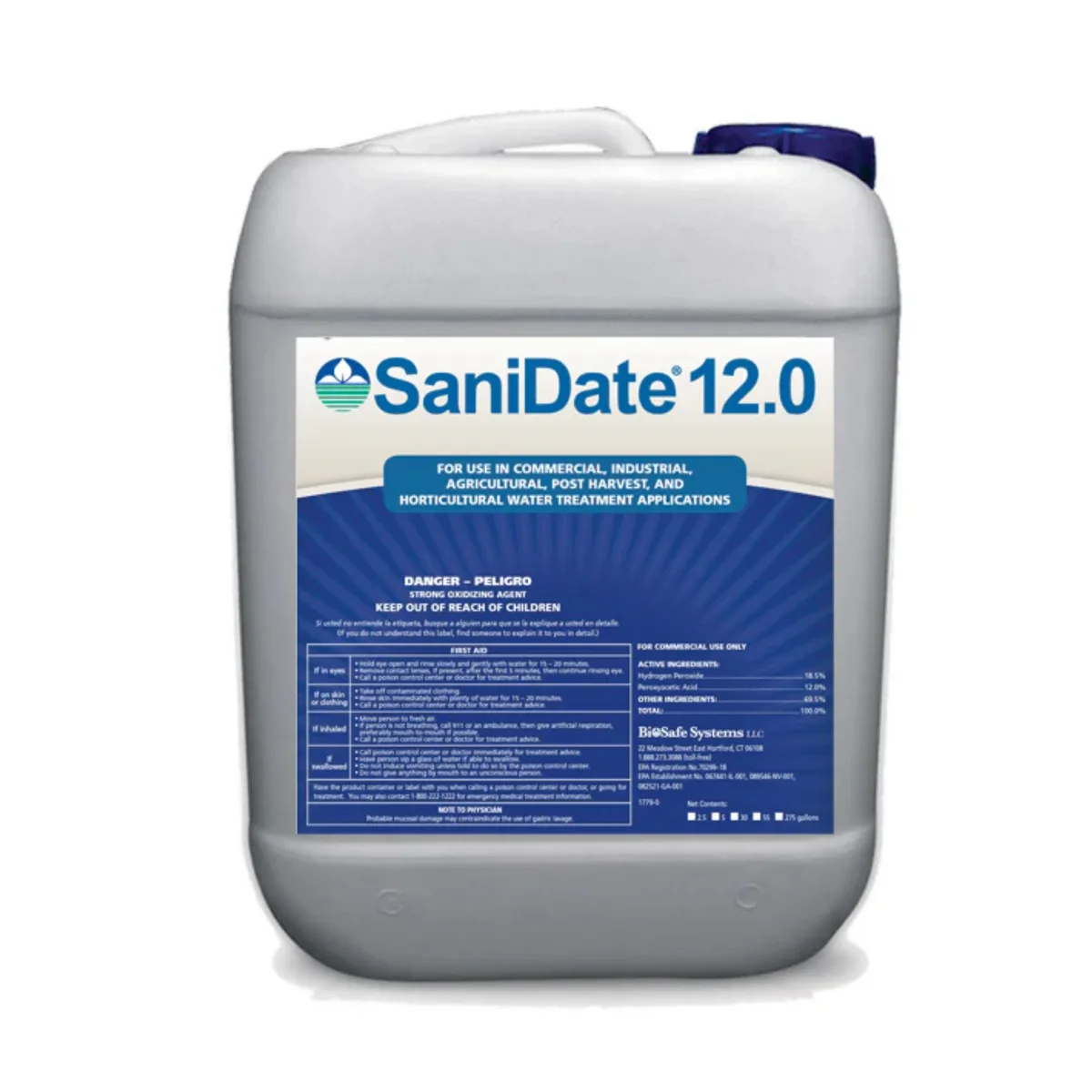 Biosafe Systems SaniDate 12.0 30GL OMRI ( Hydrogen Peroxide+Peroxyacetic acid ) - Image 2
