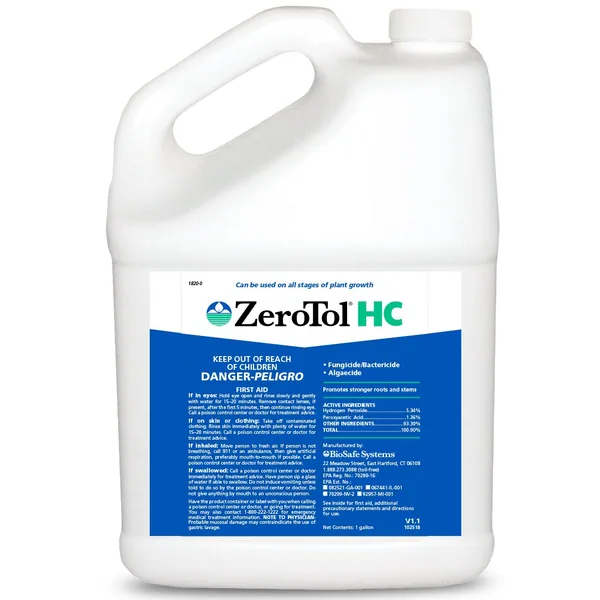 Biosafe Systems ZeroTol HC Hydro 1Gl OMRI ( Hydrogen Peroxide + Peroxyacetic Acid ) — Case of 4