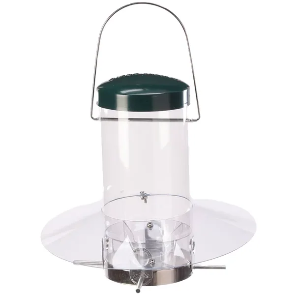 Birds Choice 12" Classic Hanging Feeder with Protective Cover Clear