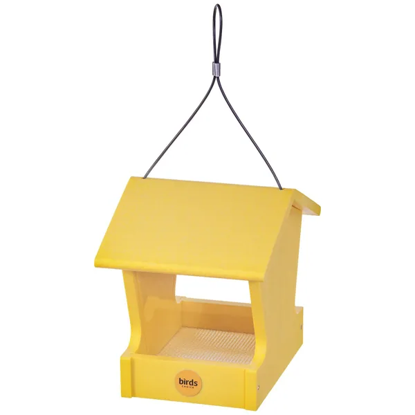 Birds Choice Hopper Feeder Recycled Plastic Yellow 1.5 lbs Capacity