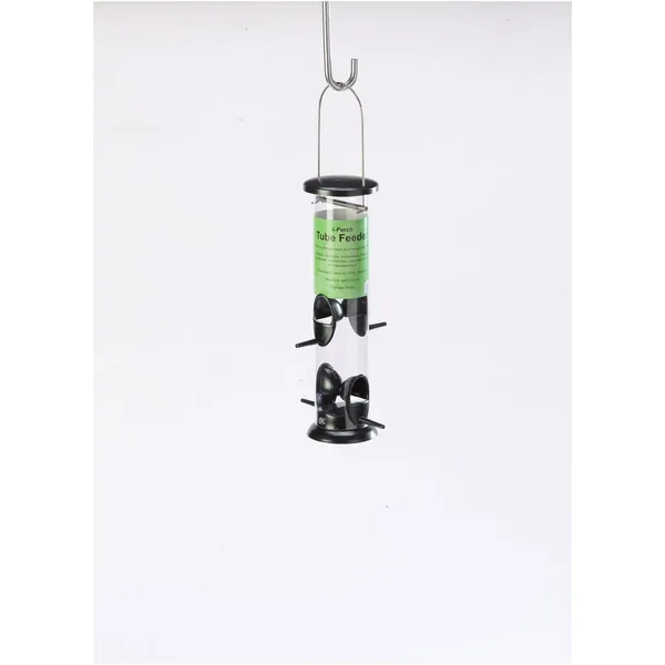 Birds Choice Large 4 Port Economy Tube Feeder Clear 3 Cup Capacity