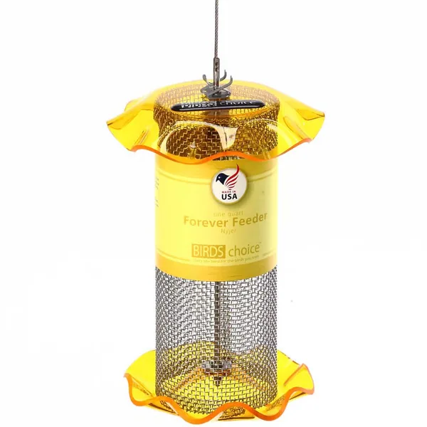 Birds Choice Small Nyjer Seed Finch Forever Feeder Yellow 1 lb Capacity