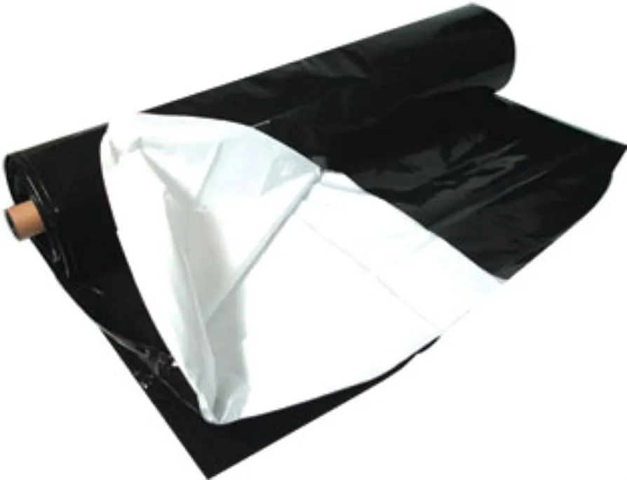 Black White Poly, 10' x 25', 5.5 mil - Image 2