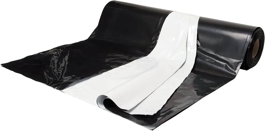 Black White Poly, 100' x 10', 5.5 mil - Image 2