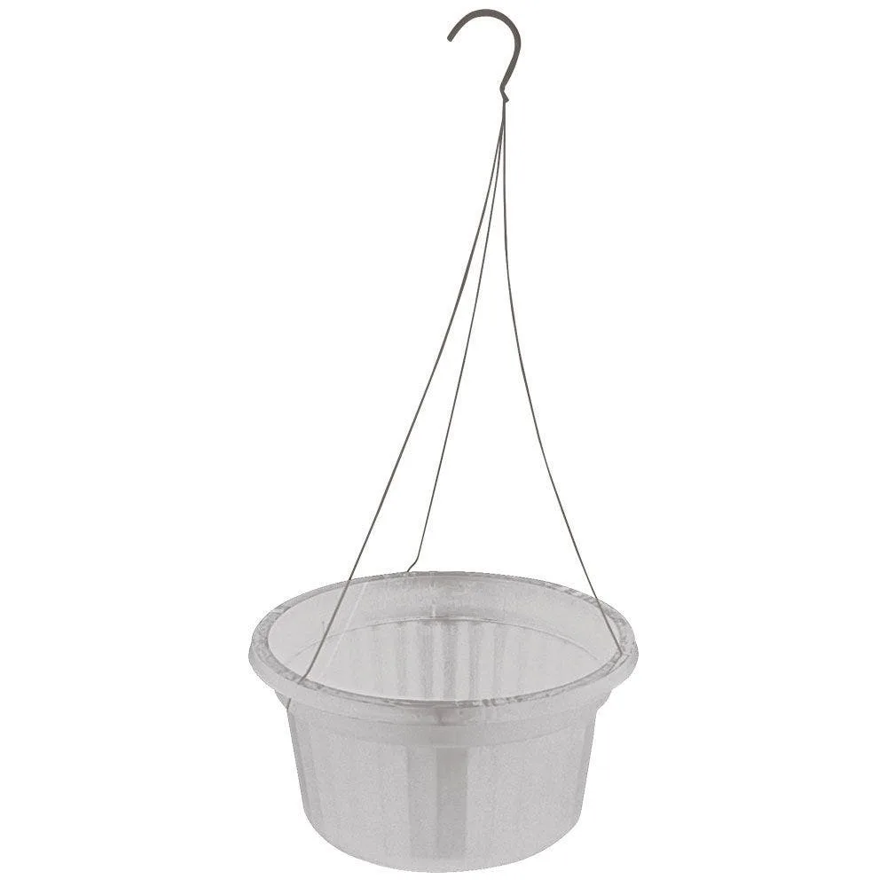 BLD 10" POP Hanging Basket White with Plastic Hangers (Case of 50) - Image 2