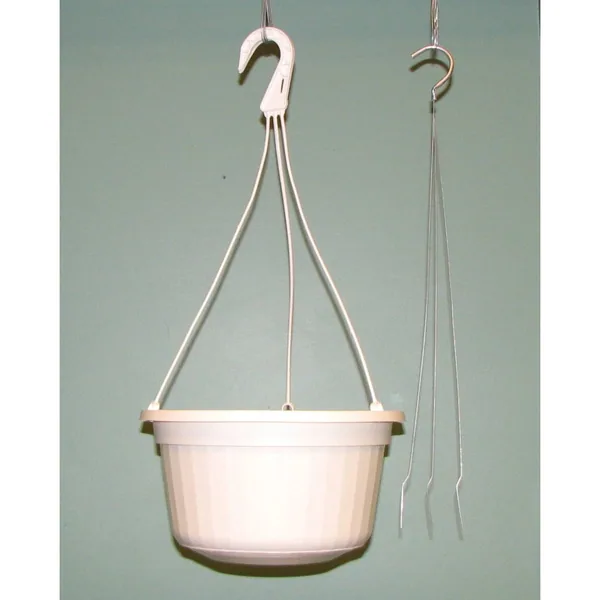 BLD 10" POP White Hanging Basket with Wire Hanger — Case of 50