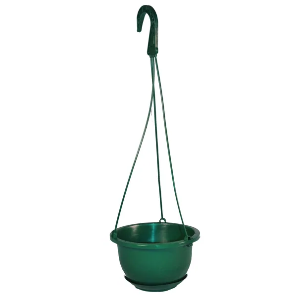 Bld 6.00 Hanging Basket With Saucer Plastic Hanger Green 6903021